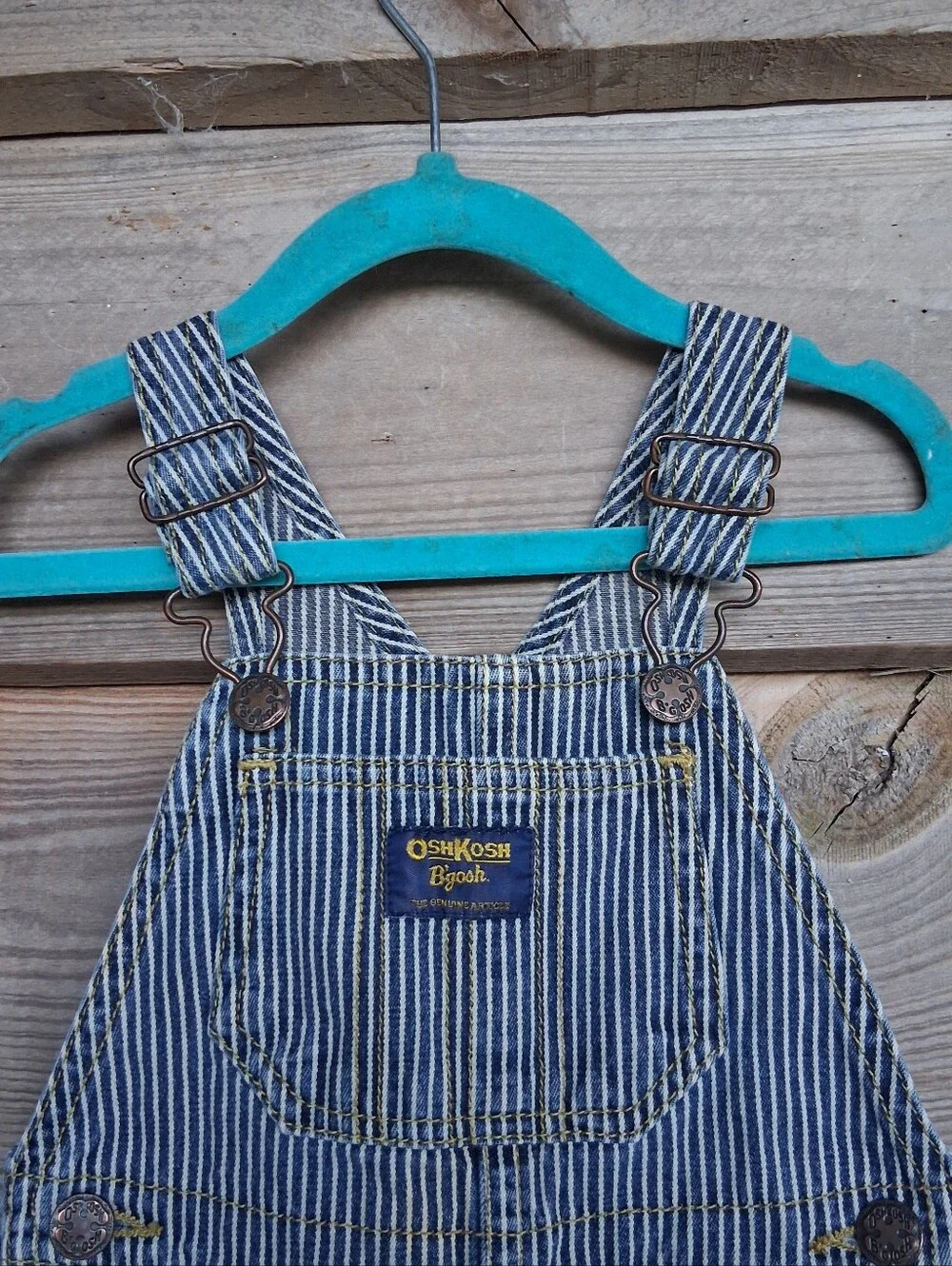 Vintage Osh Kosh B'gosh Vestbak Railroad Stripe Denim Overalls
